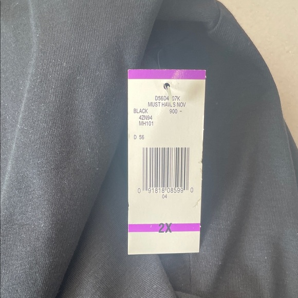 Jones New York Black long sleeve Top mock turtleneck 100% cotton Jersey size 2X - Picture 9 of 9